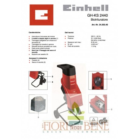 Biotrituratore elettr. EINHELL Mod. GH-KS 2400